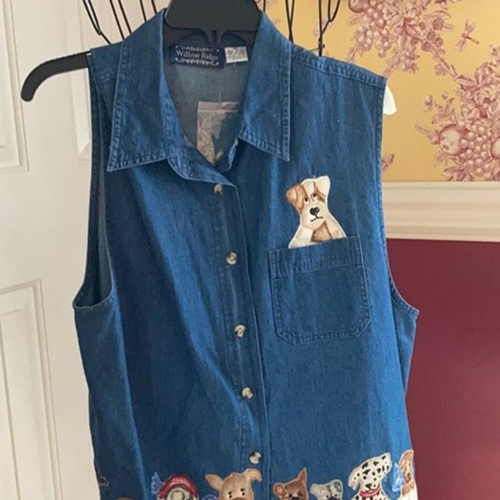 Ladies vest featuring Precious Pups XL